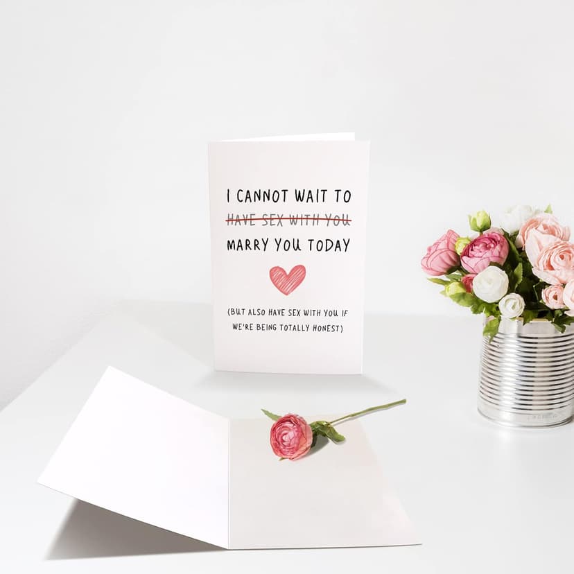 Chenive Naughty Wedding Day Card to Your Bride or Groom, Cheeky Wedding Gift for Partner, I Cannot Wait To Have Sex With You Marry You Today