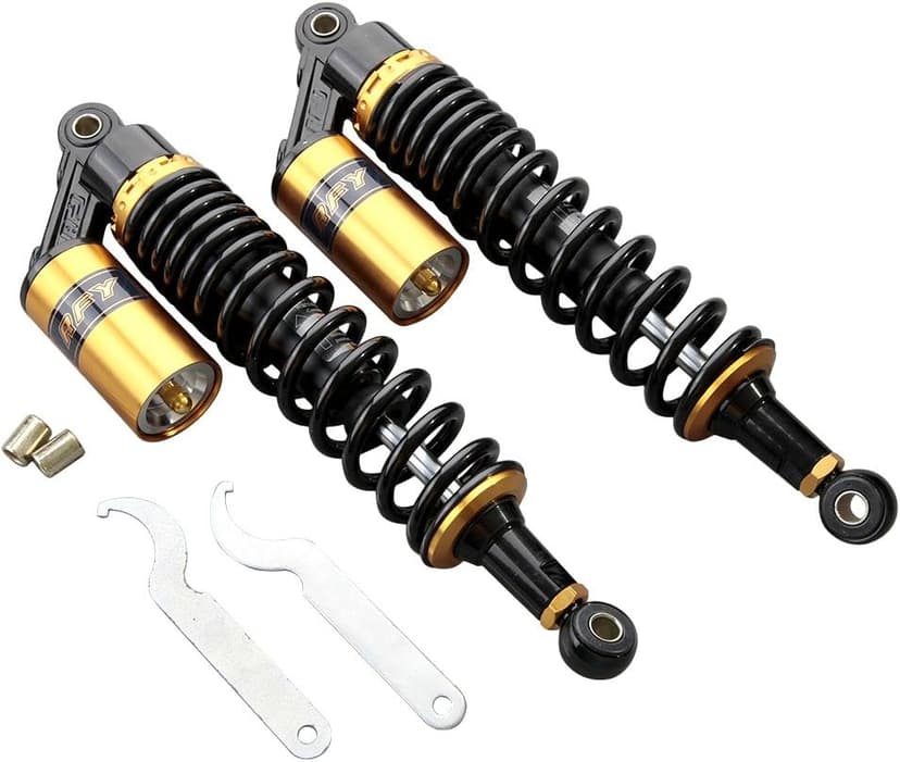 GZYF 13.4 inch Universal Motorcycle Rear Air Shock Absorbers 340mm for HONDA for Suzuki for Yamaha for Kawasaki ATV Go Kart Quad Dirt Sport Bikes,Gold