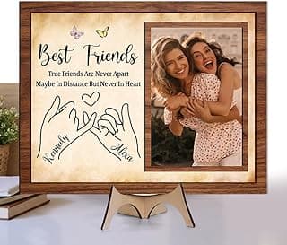 Personalized Best Friends Wooden Sign, Custom Photo Plaque, Soul Sister Gift, Picture Birthday Gift, Friendship Besties Print A3