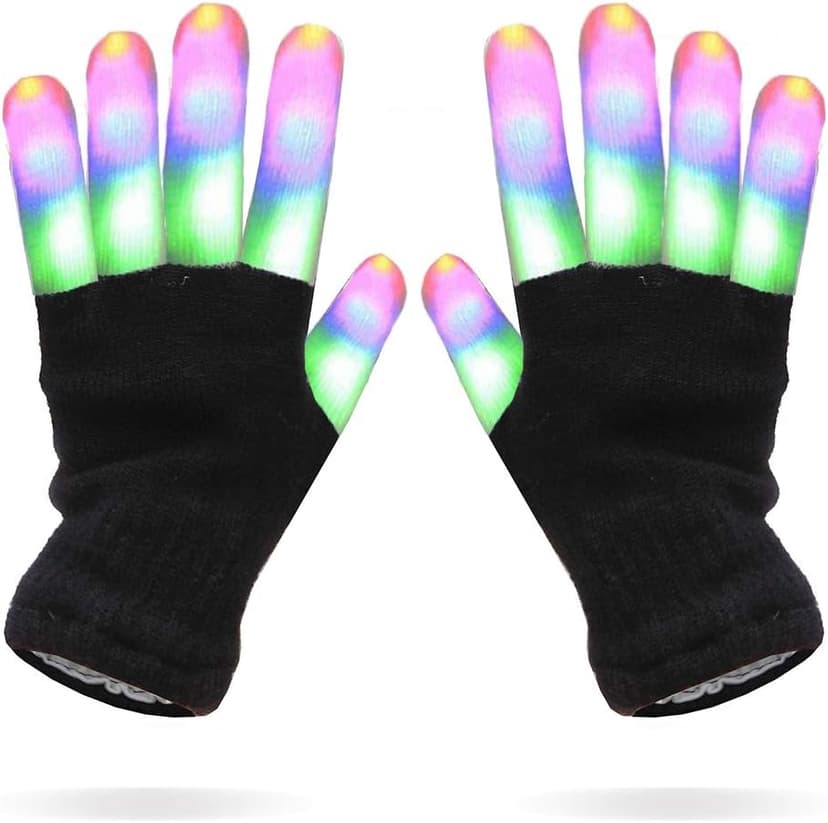 Luwint Children LED Finger Light Up Gloves - Glow Flashing Cool Fun Toys for Kids, Boy Girl 7-12 Years