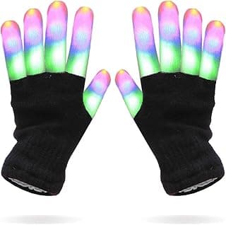 Luwint Children LED Finger Light Up Gloves - Glow Flashing Cool Fun Toys for Kids, Boy Girl 7-12 Years
