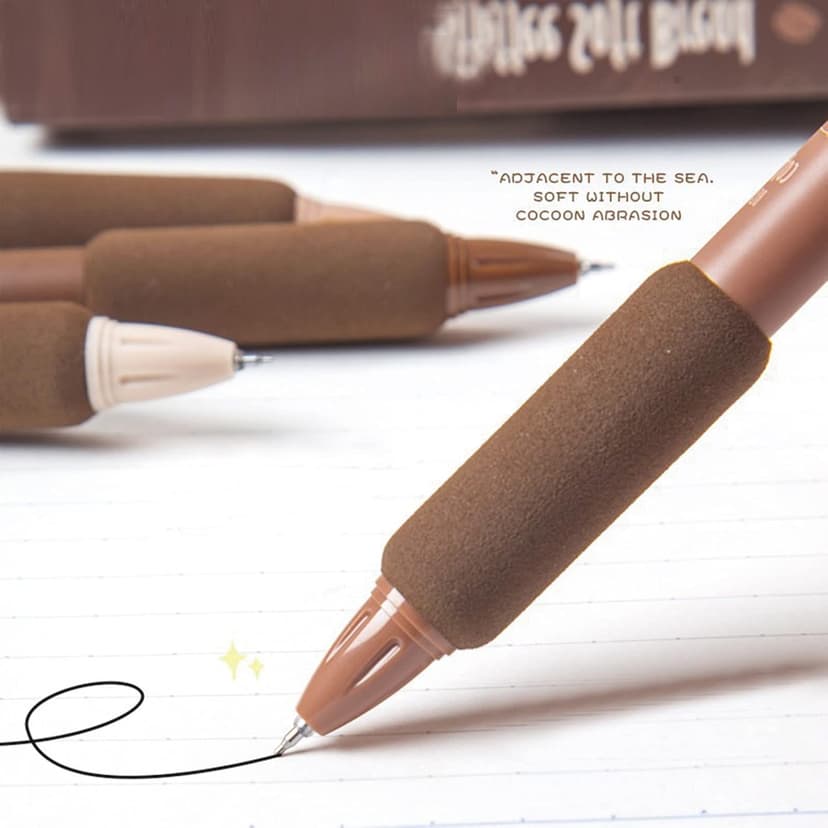 MOZXIRZ 4 Pcs Gel Ink Pens Retractable Pens Cute Pen 0.5mm Ballpoint Pen Office School Supplies for Girls Boys Women Men (Coffee) B0BWV2PMXC