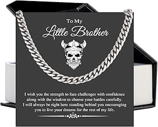 Stainless Steel Cuban Chain Necklace for Brother - Sentimental Birthday Gift from Sister - Men's Gold Silver Necklace for Christmas