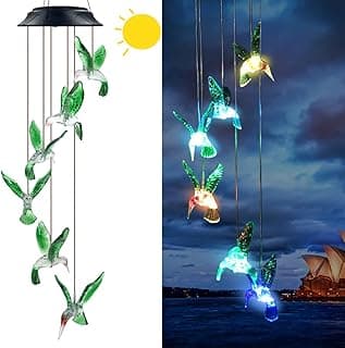 Hummingbird Solar Chimes,Unique Birthday Gifts for Women/Mom/Grandma,Best Idears Grardening B07TLHZJ31