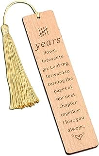 5 Year Anniversary Wood Gift for Him Her, Wooden Bookmark 5th Anniversary Wooden Gifts for Wife Husband, 5 Year Marriage Gifts Anniversary for Couple, Fifth Anniversary Valentines Gifts for Women Men