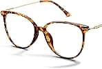 Gaoye Blue Light Blocking Glasses - Trending Round TR90 Frames, Metal Arms, UV400 Protection - Matching Soft Case