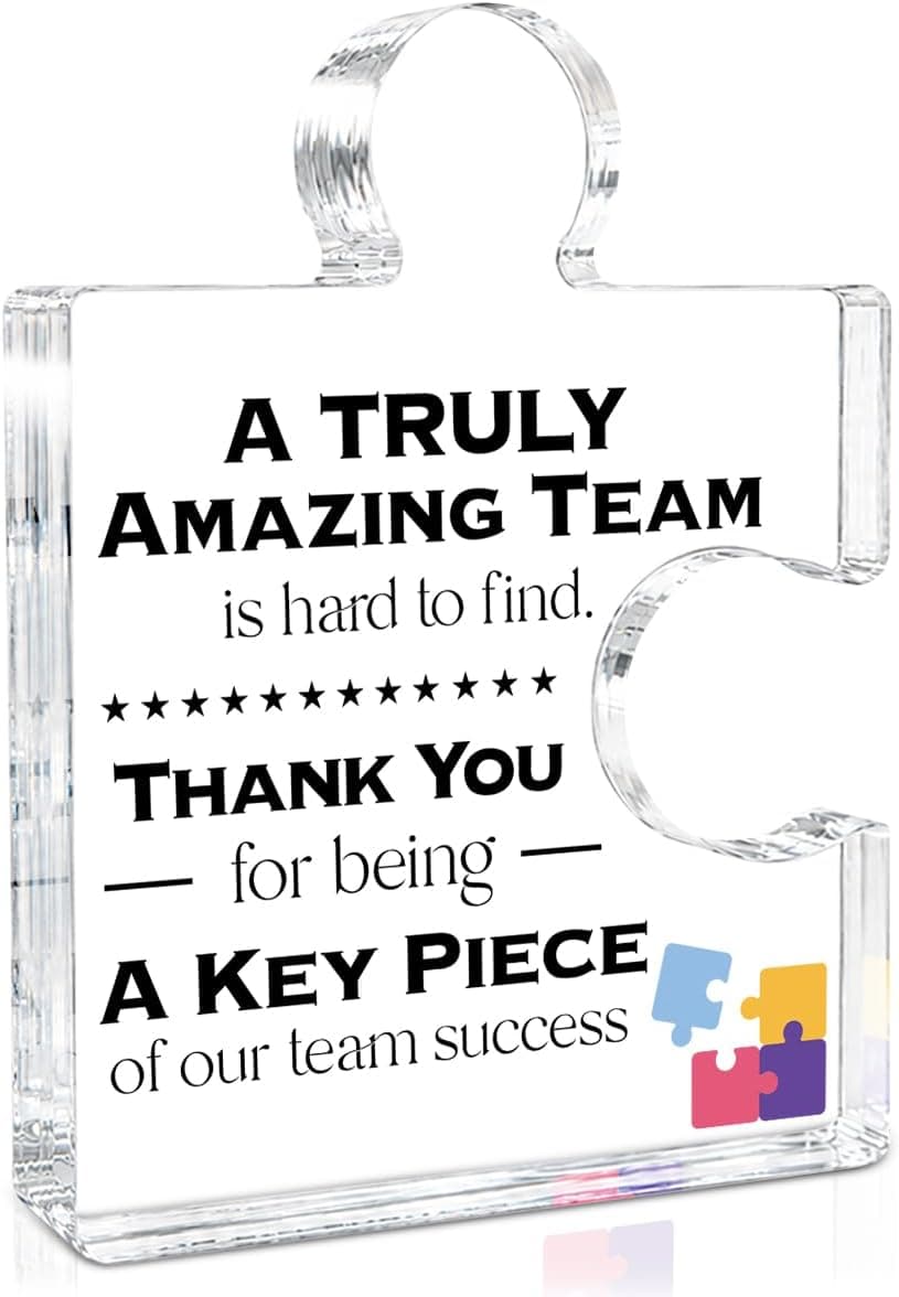 Teamwork Gift Best Team Ever Gifts a Truly Amazing Team Is Hard to Find Acrylic Puzzle Piece Plaque Office Decor Team Thank You Appreciation Gifts for Coworkers Colleagues Employees B0DQXPCPLH