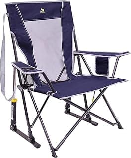 GCI Outdoor Comfort Pro Rocker Collapsible Rocking Chair & Outdoor Camping Chair, Indigo Blue