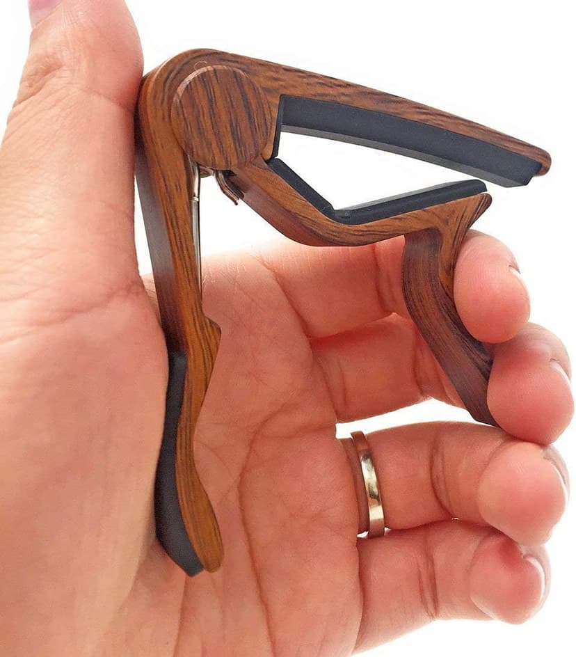 WINGO Guitar Capo for Acoustic and Electric Guitars - Rosewood Color with 5 Picks