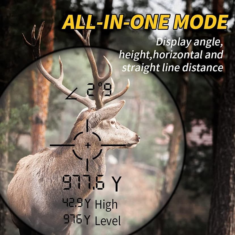 REVASRI Hunting Laser Rangefinder with Rechargeable Battery 1000 Yards Hunting Range Finder with Target Acquisition Technology Easy-to-Use Clear Accurate Rangefinders for Hunters