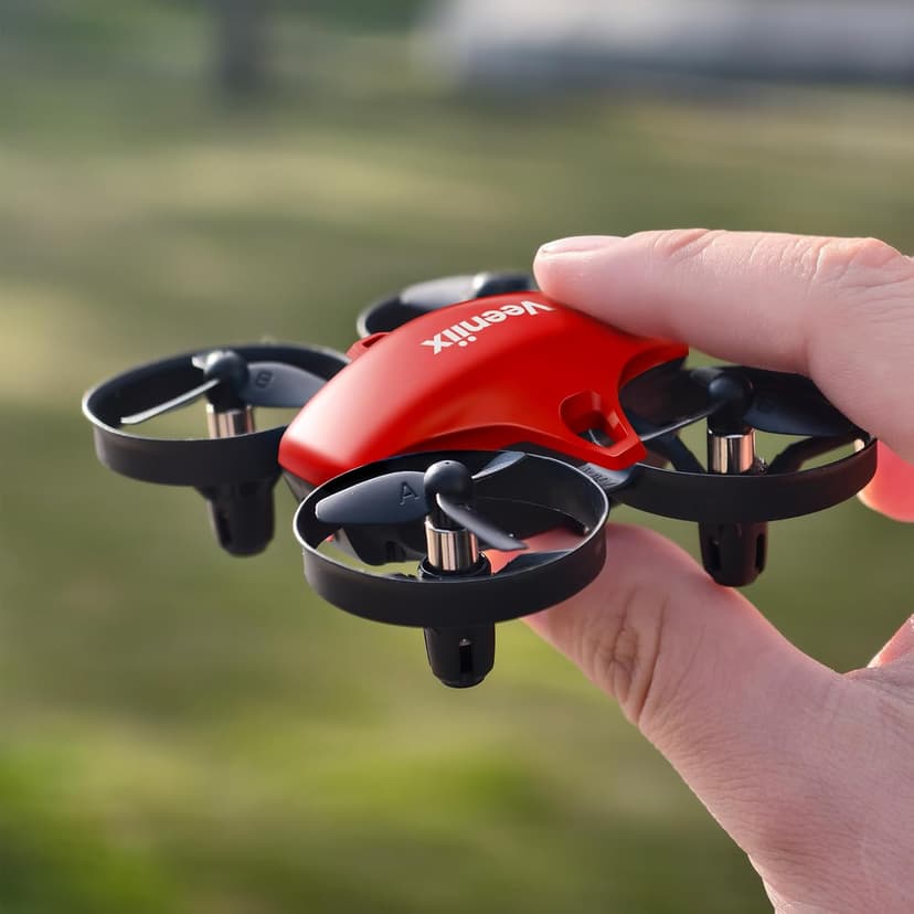 Veeniix V995 Red Mini Drone for Kids and Beginners,Indoor RC Quadcopter Plane with 3D Flips, 360° Rotation, Circle Fly, Auto Hover, Headless Mode, 21Mins 3 Batteries, Gift for Boys and Girls