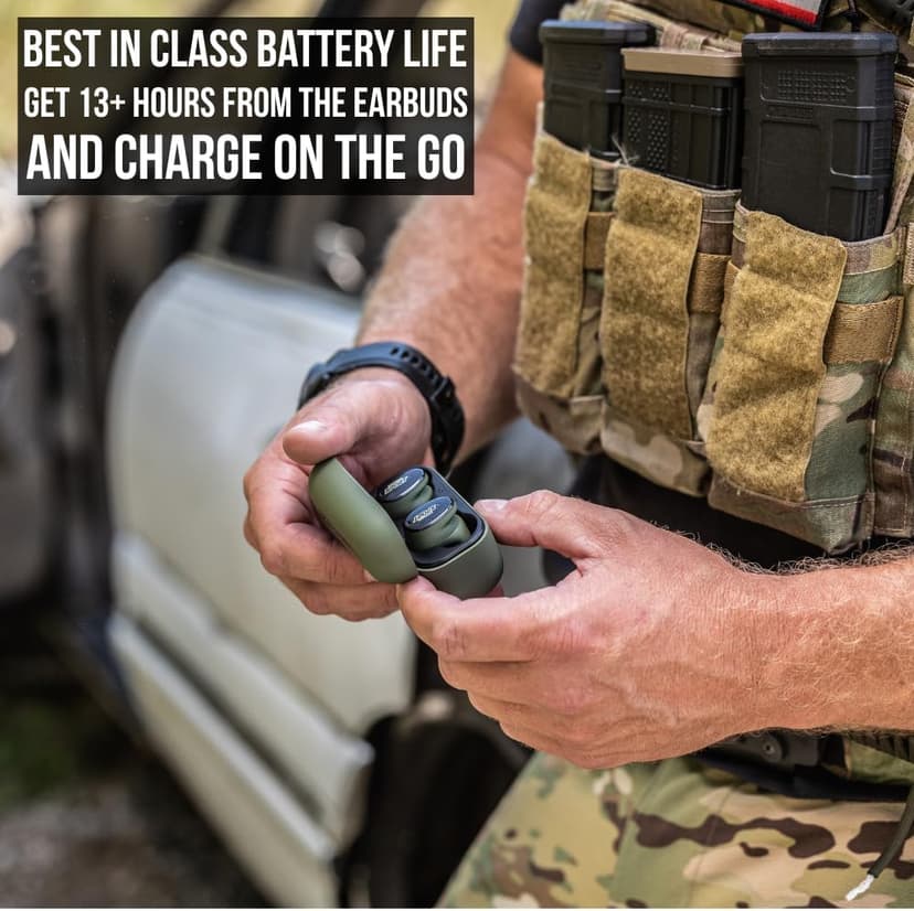 ISOtunes Sport Caliber BT Shooting Ear Protection for Gun Range – Bluetooth Hearing Protection for Shooters, 25 dB Noise Reduction Rating (NRR) Shooting Ear Buds with Electronic Ear Protection