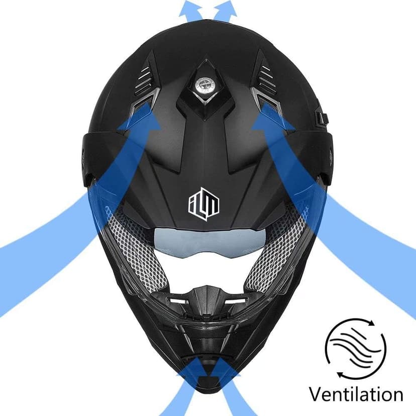 ILM Off Road Motorcycle Dual Sport Helmet Full Face Sun Visor Dirt Bike ATV Motocross Casco DOT Certified Model 606V
