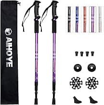 Aihoye Hiking Trekking Poles, 2 Pack Collapsible, Lightweight, Anti Shock, Walking Sticks, Adjustable Hiking Pole for Men and Women