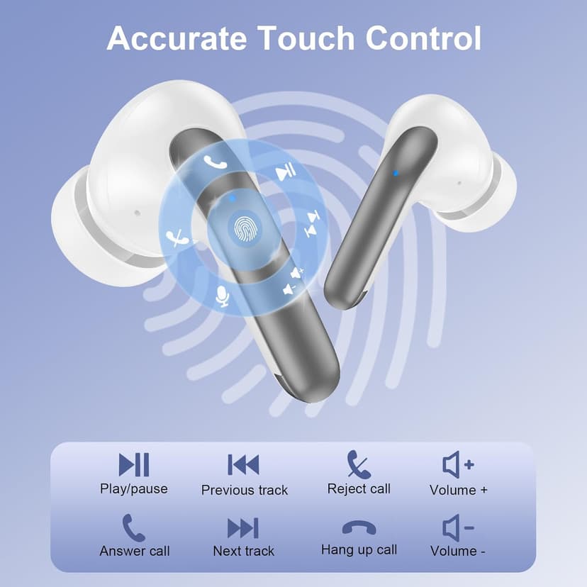 Wireless Earbuds Bluetooth Ear Buds Headphones for iPhone 17 Pro Max 17 Pro 17 Air 16 15 Pro Max 16e 16 15 Plus, iPhone Bluetooth Earbuds 48 Hours Playtime, IP7 Waterproof in-Ear Earphones