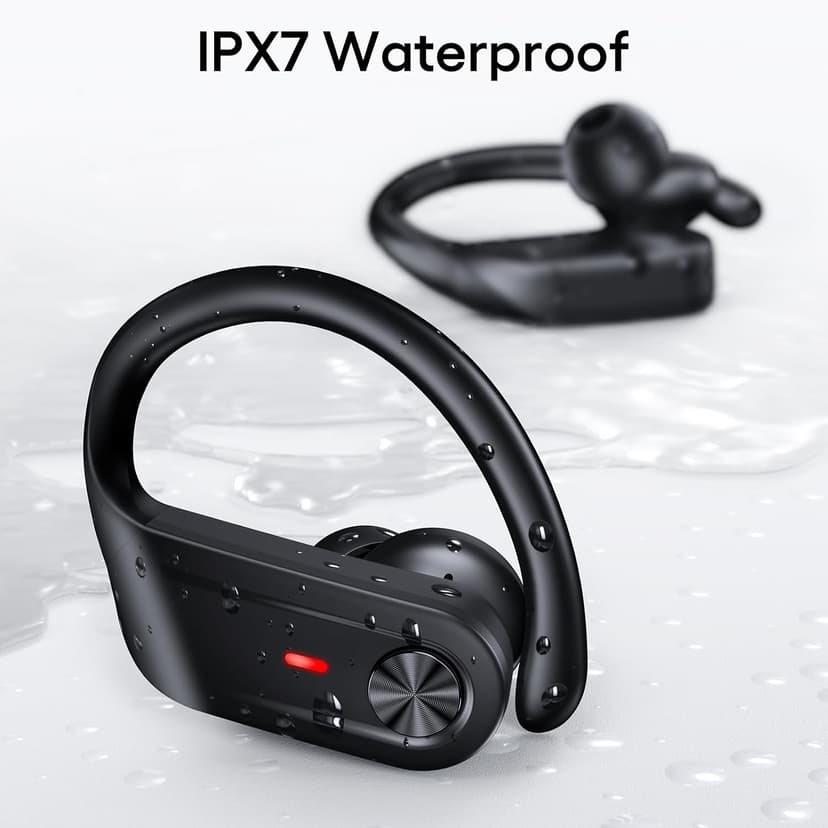 Hybrid Active Noise Cancelling Wireless Earbuds 80 Hrs Playtime Hi-Res Stereo Sound Bluetooth Headphones with Transparency Mode Ear Buds with Earhooks ANC Sports Earphones for Workout Running Travel