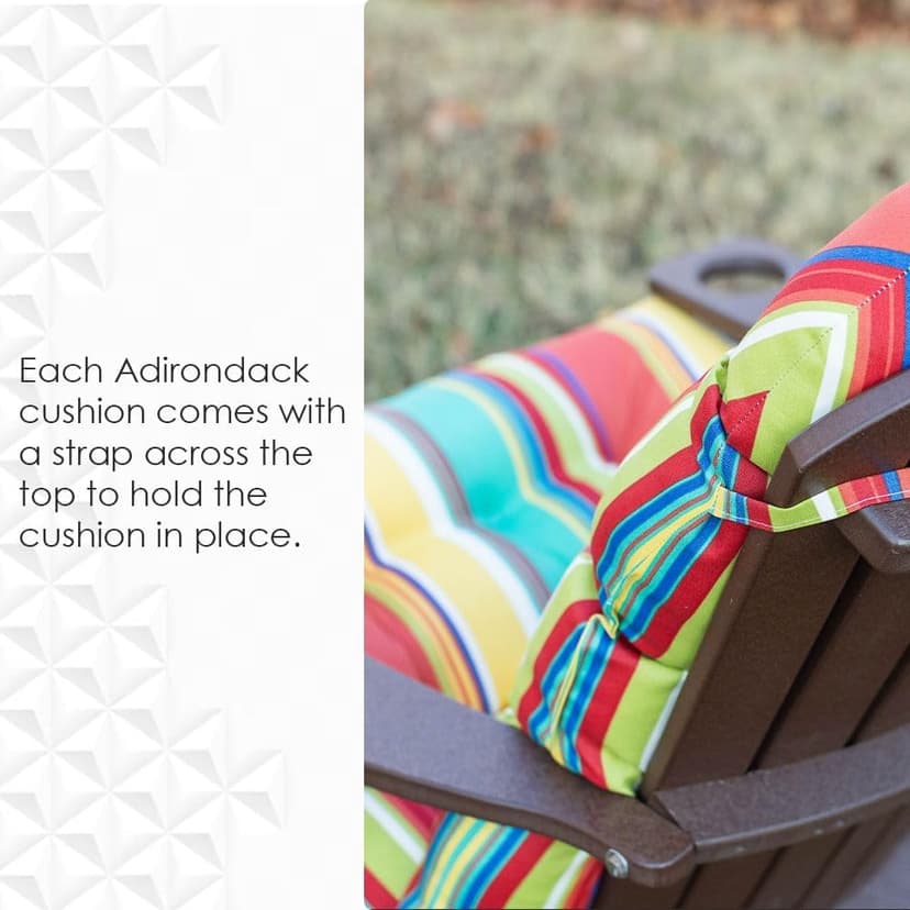 RSH DECOR Outdoor Chair Cushions Tufted Adirondack Chair Cushion Blue Tan Crab 42.5 x 21, Rocking Chair Cushion Pad, Patio Furniture Cushions for Porch or Deck, Made in USA
