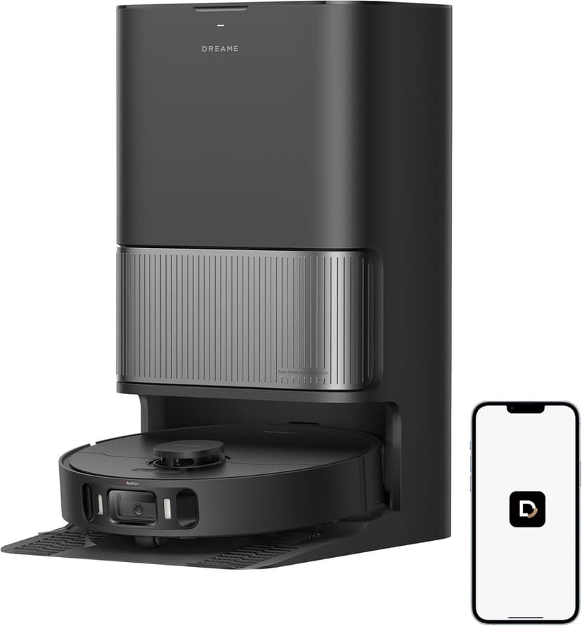 DREAME L40 Ultra Gen 2 Robot Vacuum and Mop with 25,000Pa Suction, Extendable Side Brush and Mop, All-in-One Self-Emptying & Cleaning Dock, Voice & App Control, Black