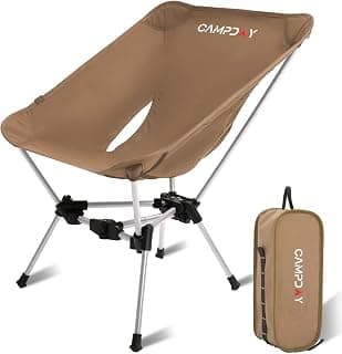 Camping Chair Backpacking Portable Hiking Ultralight Small Lightweight Folding Chair for Outdoor Camp Beach Picnic Concert, Supports 330lbs (Khaki,1PCS)