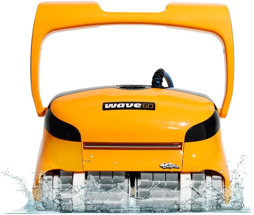 Dolphin Wave 60 Automatic Robotic Pool Vacuum Cleaner Includes Caddy, Wall Climbing Scrubber Brush, Top Load Filters, Ideal for Commercial Pools up to 50 FT in Length