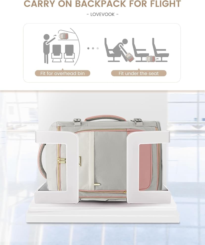 LOVEVOOK Large Travel Backpack for Women, 40L TSA Approved Backpack with 3 Packing Cubes, Personal Item Bag Fits 17" Laptop, Water-resistant Carry On Bag for Airplanes