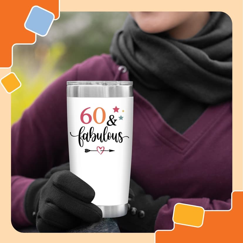 NewEleven 60th Birthday Gifts For Women - 1965 60th Birthday Decorations For Woman - 60 Year Old Gifts For Women, Mom, Wife - 20 Oz Tumbler