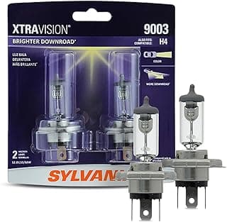 SYLVANIA - 9003 XtraVision - High Performance Halogen Headlight Bulb, High Beam, Low Beam and Fog Replacement Bulb (Contains 2 Bulbs)