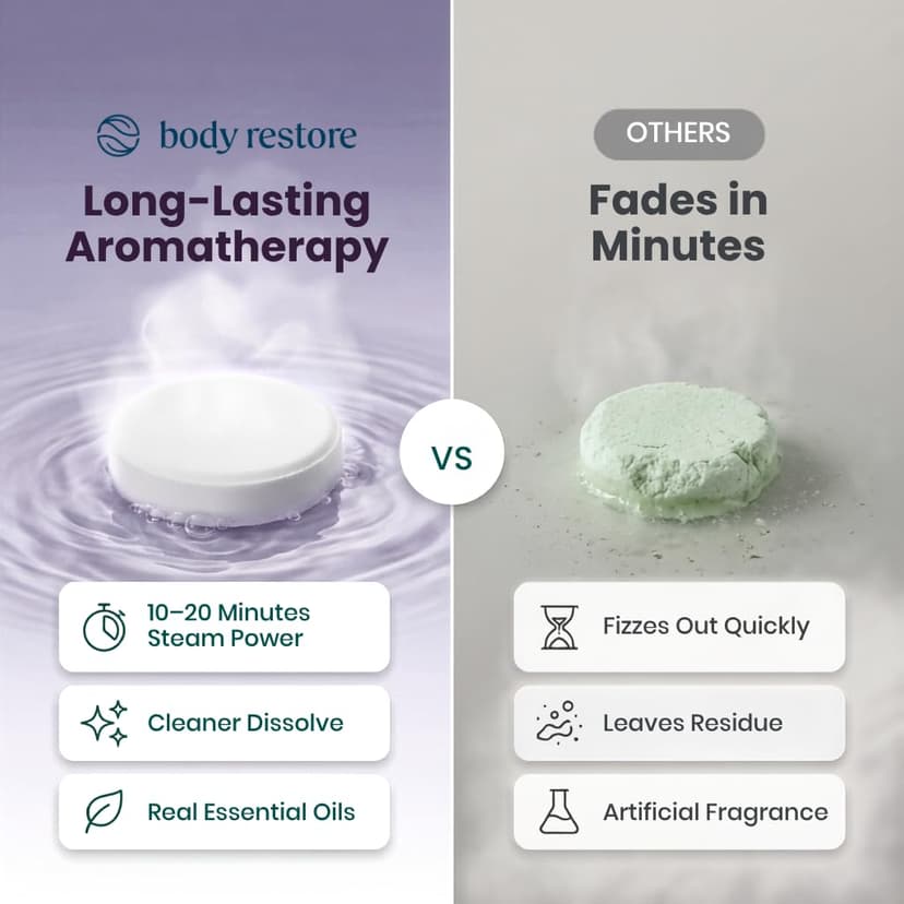 Body Restore Shower Steamers Aromatherapy 6 Pack - Birthday Gifts for Women, Men, Travel Essentials, Stress Relief, Relaxation, Self Care, Bath Bombs - Bloom
