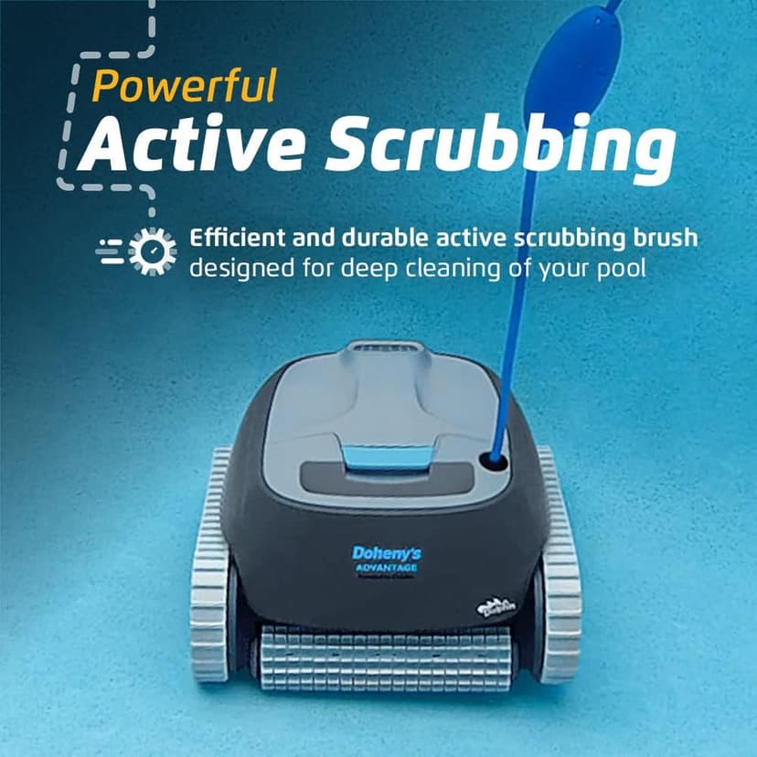 Dolphin Advantage Automatic Robotic Pool Vacuum Cleaner, Wall Climbing, Active Scrubber Brush, Ideal for In-Ground Pool Types up to 33 FT in Length