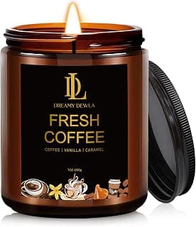 Fresh Coffee Candles, Coffee Scented Candle, Natural Soy Candles for Home Scented, Long Lasting with 50 Hour Burn Time, Gifts for Men Women B0F21RT1BQ