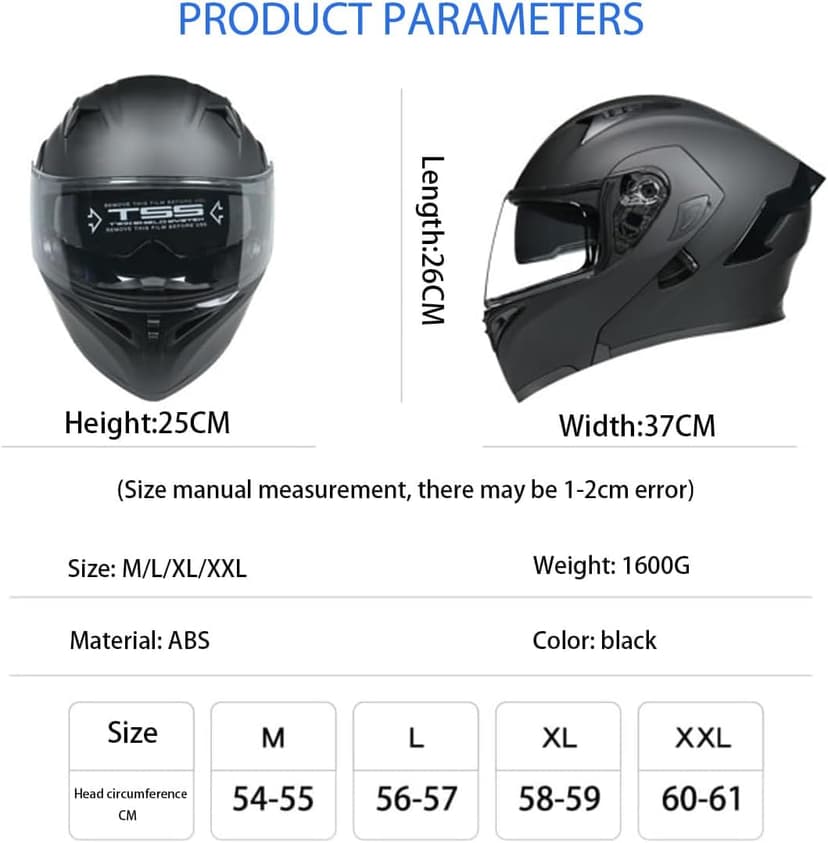 Bluetooth Motorcycle Helmet,Modular Motorcycle Helmet with Bluetooth,DOT Approved Dual Visor Full Face Flip up Bluetooth Integrated Motorcycle Helmets for Adults Men Women