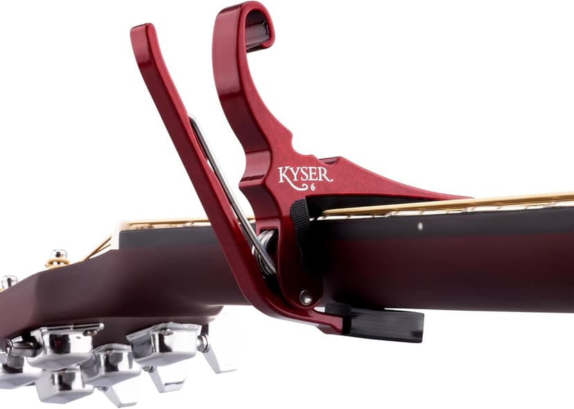 Kyser Quick-Change Guitar Capo for 6-string acoustic guitars, Ruby Red, KG6RA