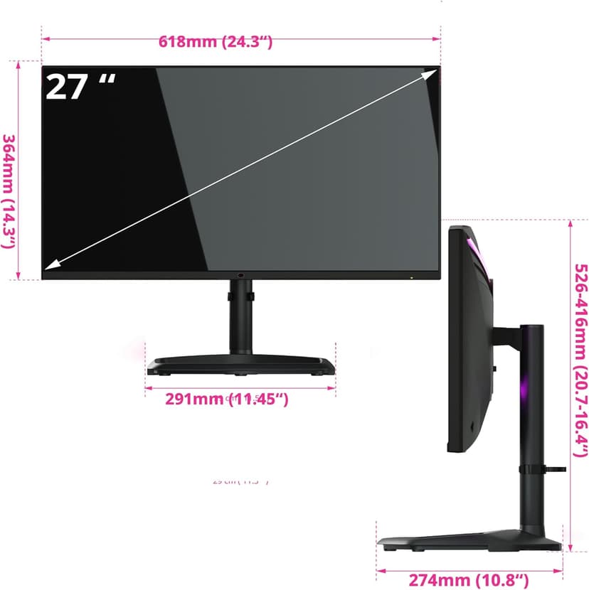 Cooler Master Tempest GP27Q 27” 2K IPS 165Hz QD Tech QHD 2560 x 1440 PC Monitor,HDR1000, 1ms (MPRT)/ 2ms (GTG), FreeSync/G-Sync, MiniLED, DP1.4 * 1 + HDMI2.0 * 2 + TypeC*1 (CMI-GP27-FQS-US)