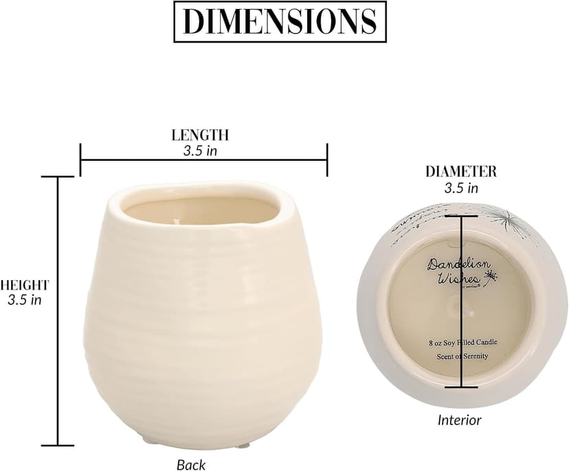 Pavilion Gift Company Never Stop Wishing Happy 40th Birthday - 8 oz Soy Wax Candle with Wick in A Yellow Ceramic Vessel 8 oz-100 Scent: Serenity, 3.5 Inch Tall