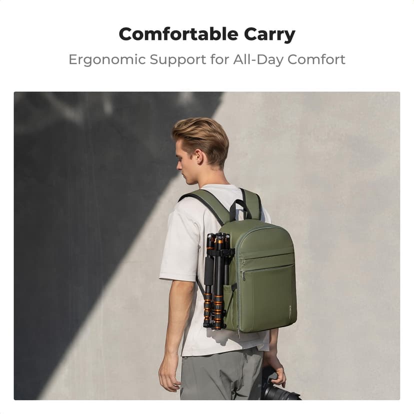 K&F CONCEPT Camera Bag Backpack, Professional DSLR/SLR/Mirrorless Camera Backpack, Photography Camera Case with Tripod Holder & Rain Cover Compatible with Canon/Sony/Nikon/FUJIFILM