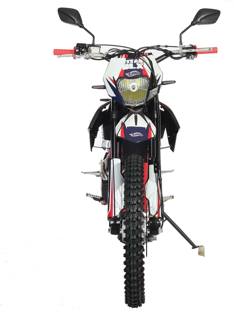 X-PRO Titan DLX 250cc Gas Dirt Bike Pit Bike Adult Bike,Big 21"/18" Wheels, Zongshen Engine! (Red)