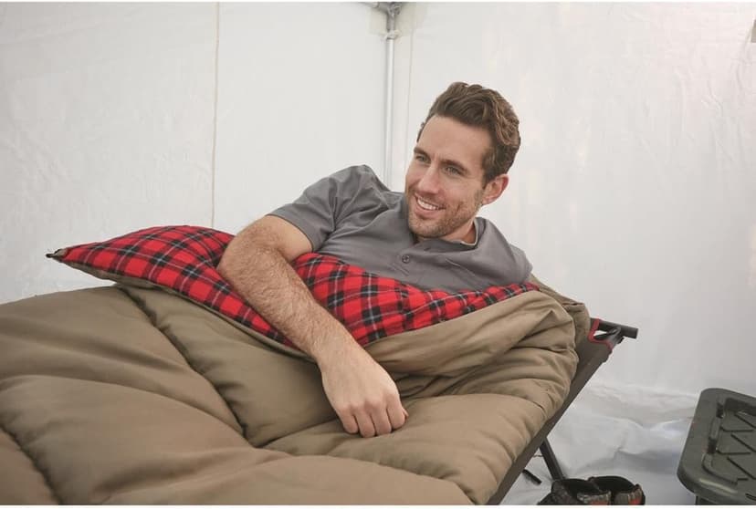 Guide Gear Canvas Hunter Sleeping Bag 0-Degree Fleece Lined Hooded for Adults Warm Winter Cold Weather Lightweight Portable for Camping, Backpacking, Hiking, Outdoors