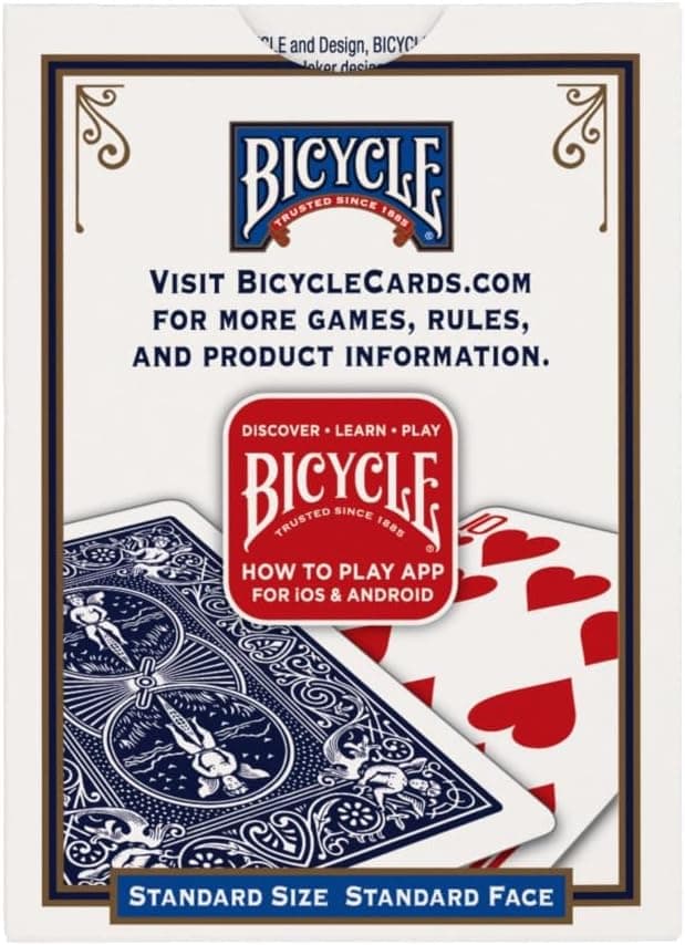 Bicycle Standard Rider Back Playing Cards, Poker Size, 12 Pack, Classic Decks of Cards for Poker, Blackjack, Casino Games & Family Game Night