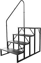 RV Steps with Handrail｜4 Step Hot Tub Spa Steps｜Update 3.0 Outdoor RV Stairs with Anti-Slip Pedals｜RV Ladders for Travel Trailers｜Heavy Duty Camper Steps for Camper, Porch, Spa