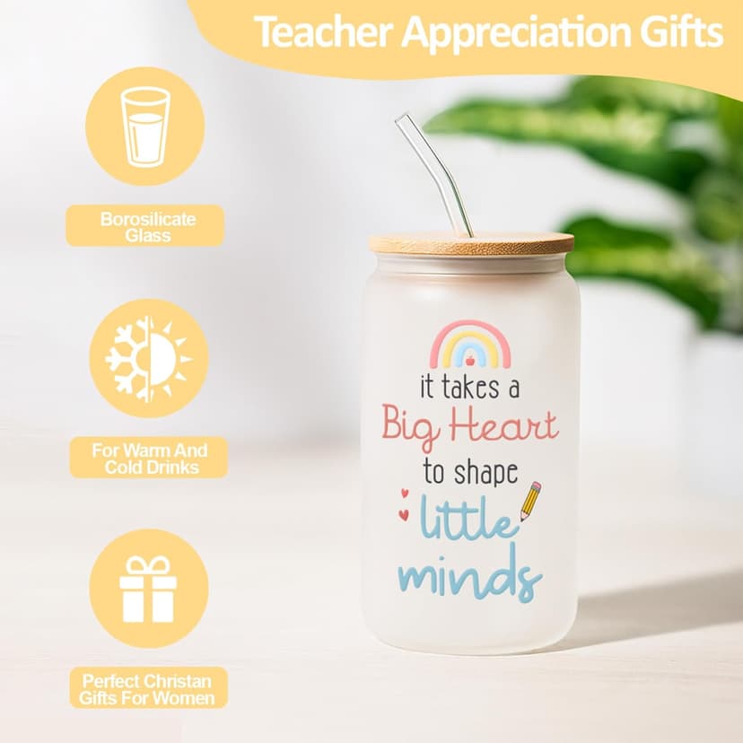 Teacher Gifts for Women, Teacher Appreciation Gift, Teacher Christmas Gifts, Thank You Gift for Teachers Bulk basket Back to School End of Year for Christmas Thanksgiving with 16oz Glass Cup