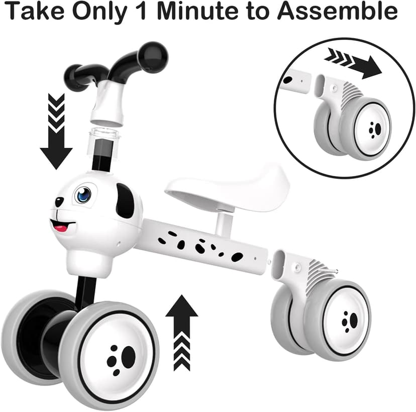 YGJT Baby Balance Bike Toys for 1 Year Old, Birthday Gifts for Boys and Girls, Silent Wheels & Non-Pedal Baby Walker Riding Toys for 10-36 Months Toddlers, Kids First Bike Gifts Spotty Dog B07RFLR3VY