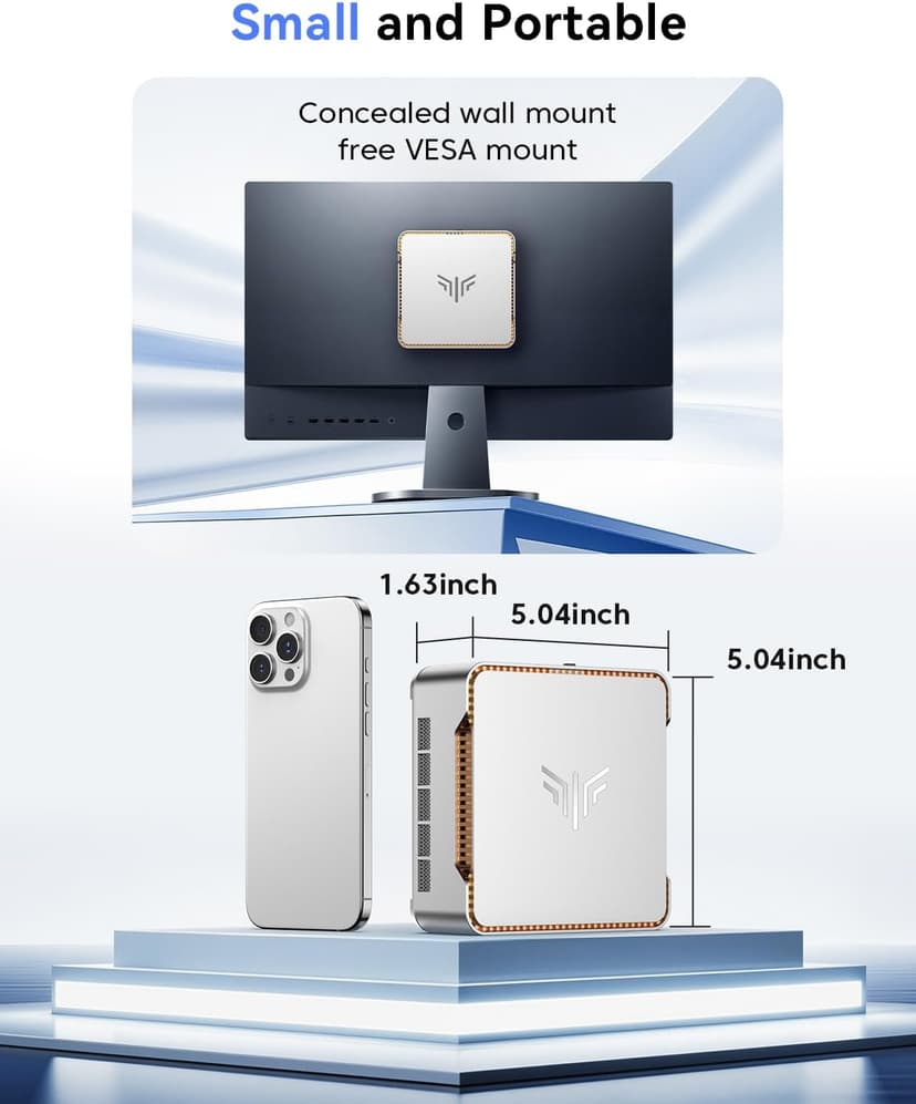 KAMRUI Pinova P2 Mini PC, AMD Ryzen 4300U(Beats 3500U/3200U/N150,Up to 3.7 GHz) Mini Computers, 16GB RAM 512GB SSD Mini Desktop Computers, Triple 4K Display/HDMI+DP+Type-C/WiFi/BT for Home/Business