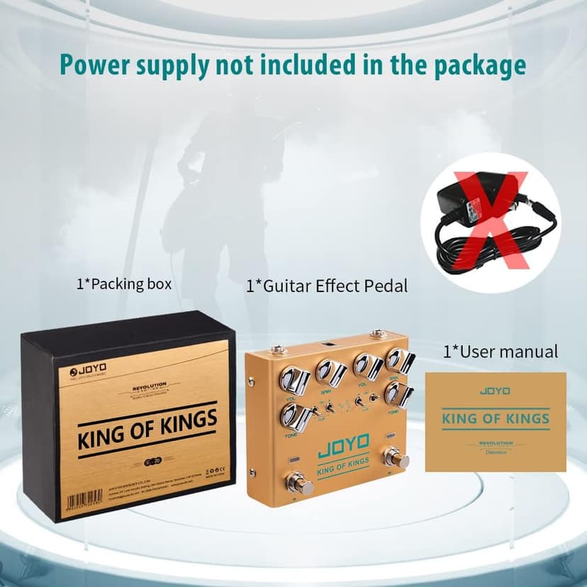 JOYO Dual Crunch Pure Analog Circuit Overdrive Effect Pedal with Independent Clipping for Electric Guitar - True Bypass (King of Kings R-20)