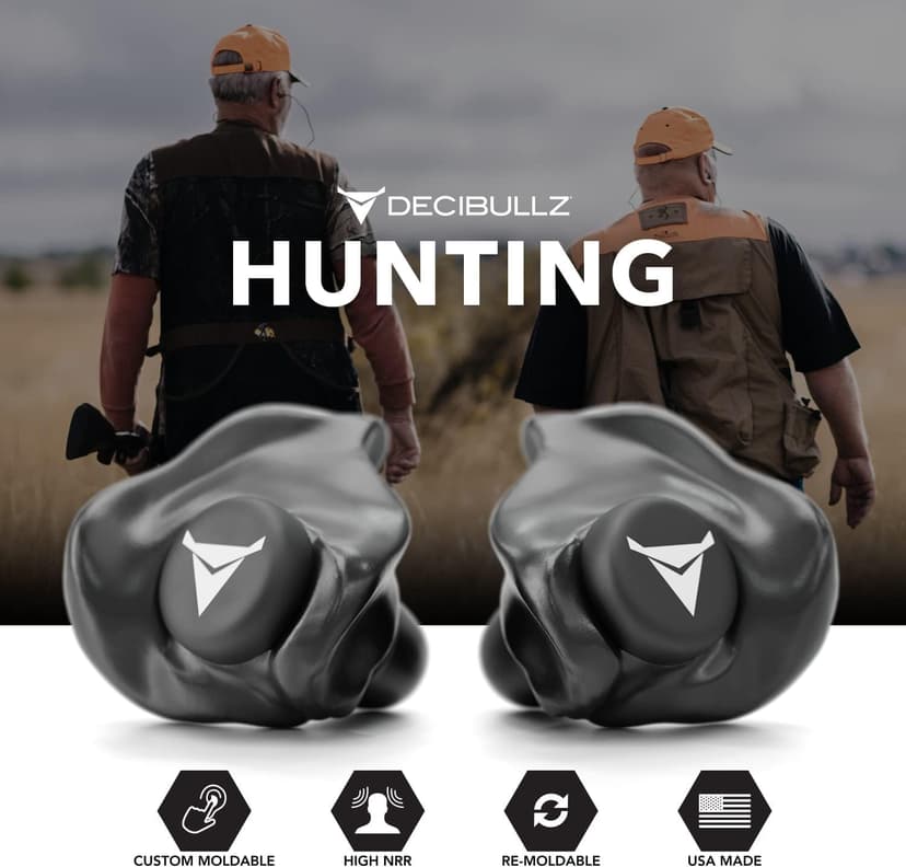 Decibullz - Custom Molded Earplugs, 31dB Highest NRR, Comfortable Hearing Protection for Shooting, Travel, Work and Concerts