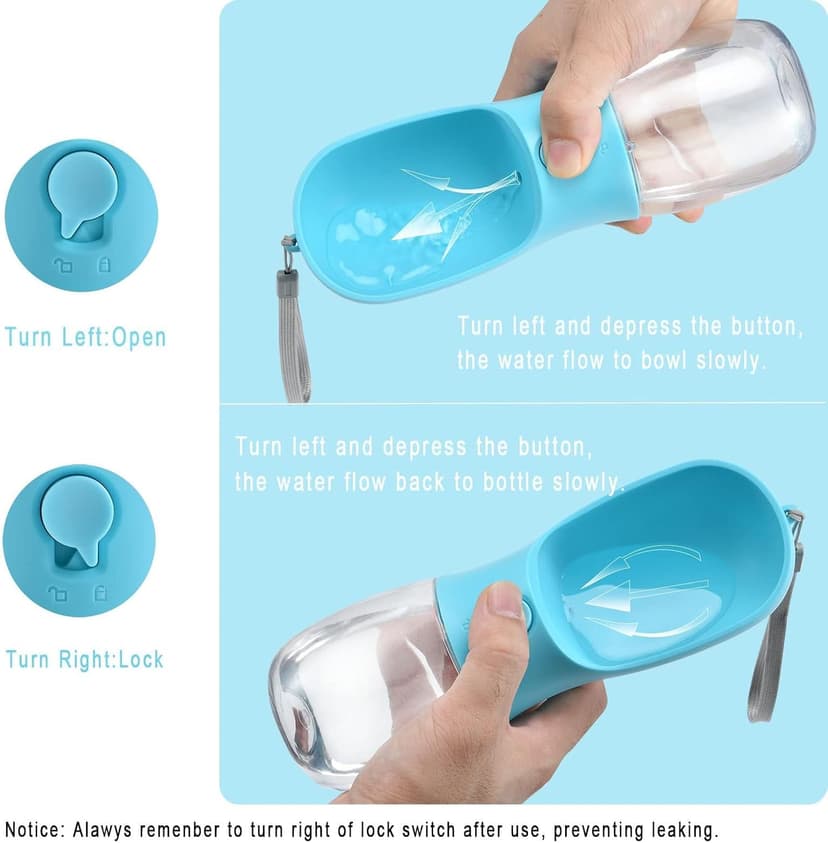 Feeding & Hydration | Travel Water Bowl | Portable Pet Dispenser | Dog Gifts | Puppy Essentials | for Hiking Camping Beach Cibaabo Dog Water Bottle Portable with Food Container & Filter for Travel B09F5ZYV7M