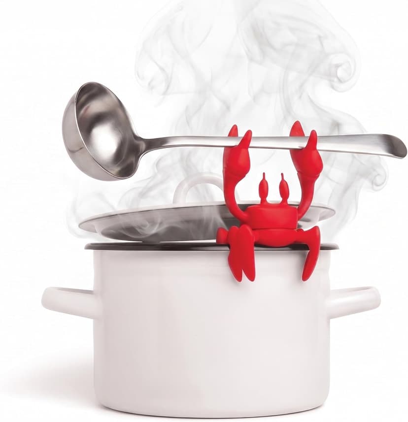 OTOTO Red the Crab Silicone Utensil Rest - Kitchen Gifts, Silicone Spoon Rest for Stove Top - Heat-Resistant Kitchen and Grill Utensil Holder - Non-Slip Spoon Holder Stove Organizer, Steam Releaser