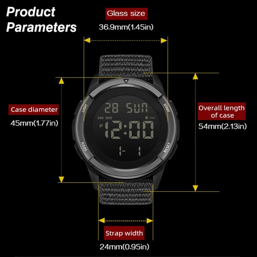 CakCity Digital Watch Military Watches for Men Black Tactical Sports Waterproof Men's Women's Wrist Watch with LED Backlight Nylon Band Stopwatch,Green