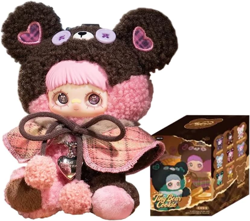 CALEMBOU Plush Blind Box Pendant, Kawaii Maymei Tiny Bear Cookie Series Stuffed Blind Box Keychain, Kawaii Mystery Vinyl Plush Bag Charms Collectible for Birthday Christmas B0FZ94D196