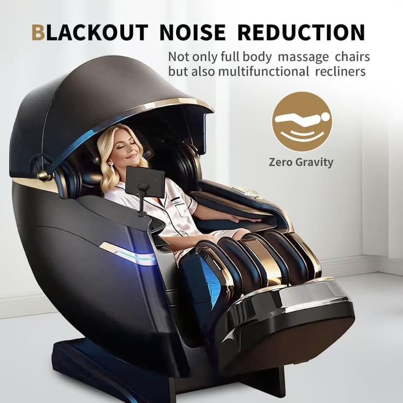 Full Body Zero Gravity Massage Chair, 51'' SL Track with 3 Levels Zero Gravity & Body Scan, 20 Auto Massage Programs, 3D Shiatsu Deep Tissue Massage, Foot Rollers, Airbag, Heating, Yoga Stretch