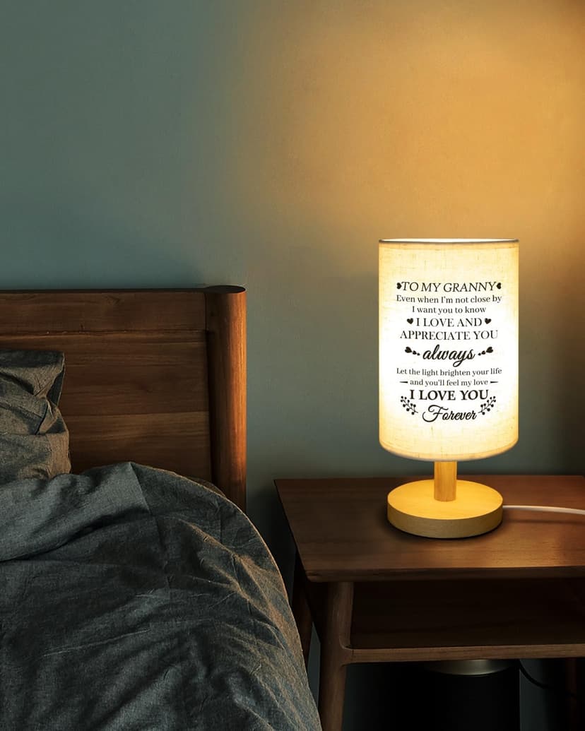 Birthday Retirement Gifta for Granny from Granddaughter, Granny Gifts for Birthday Desk Lamp with Wooden Stand Gifts for Granny from Grandkids, Granny Birthday Gifts Table Lamp B0CZ3FPV4P